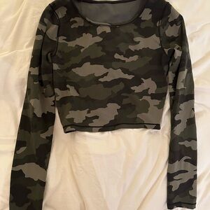 lululemon Green Camo Crop Top